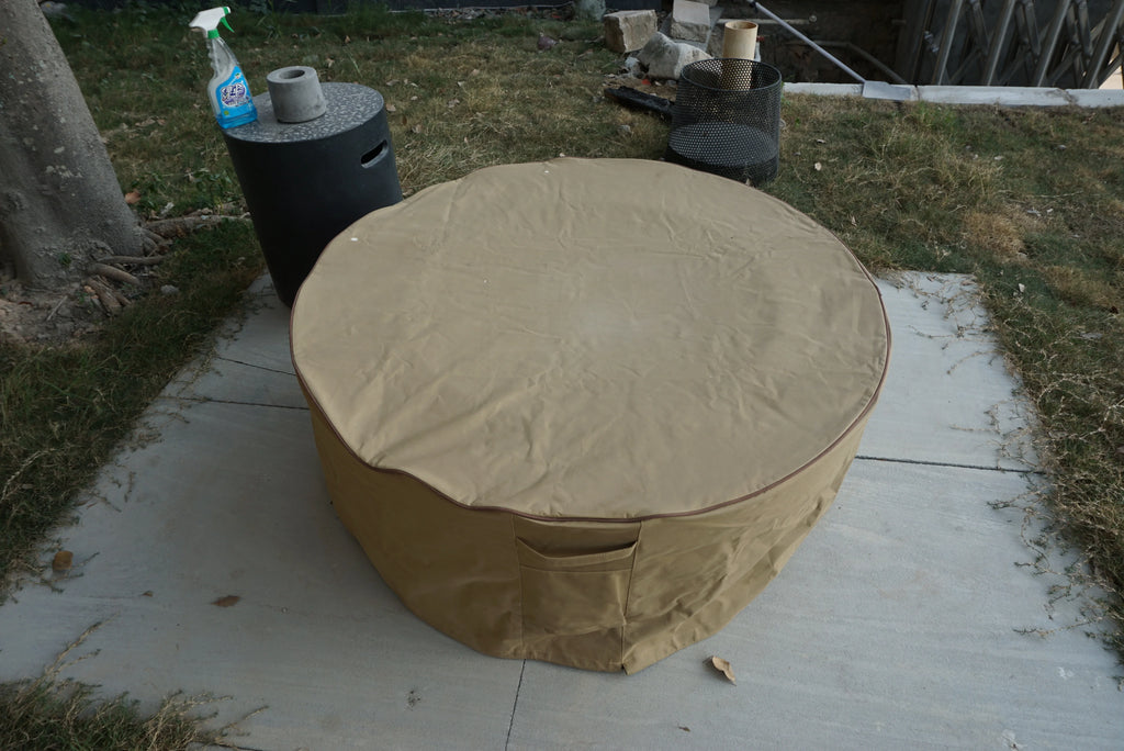 Outdoor Round Concrete Gas Fire Pit Table Bowl