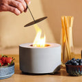 Outdoor Round Concrete Tabletop Fire Pit Bowl Portable Gathering Heater