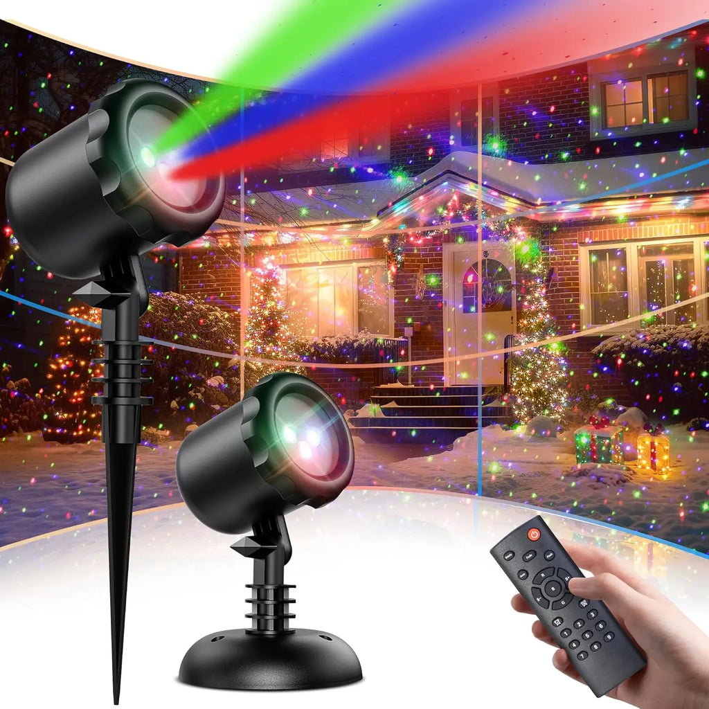 Outdoor Waterproof LED Laser Light Projector Remote Control Garden Lamp