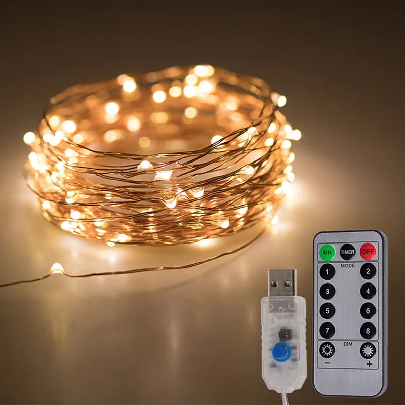 Outdoor USB String Lights Waterproof LED Fairy Lamp Patio Decor