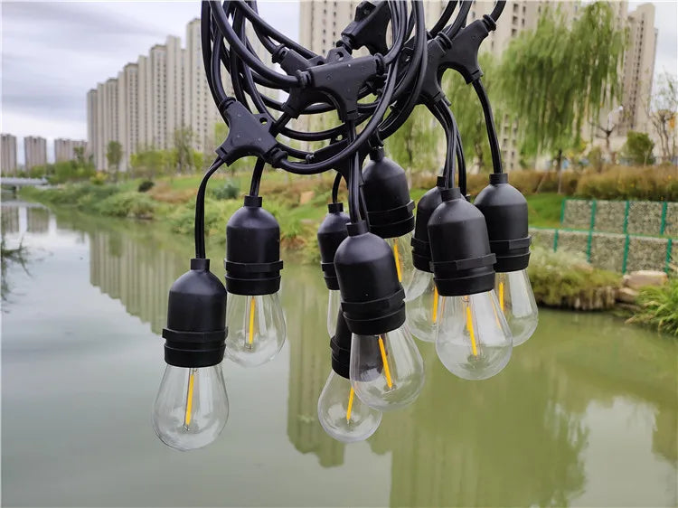 Outdoor Weatherproof LED String Lights Edison Bulbs Patio Fairy Lamp