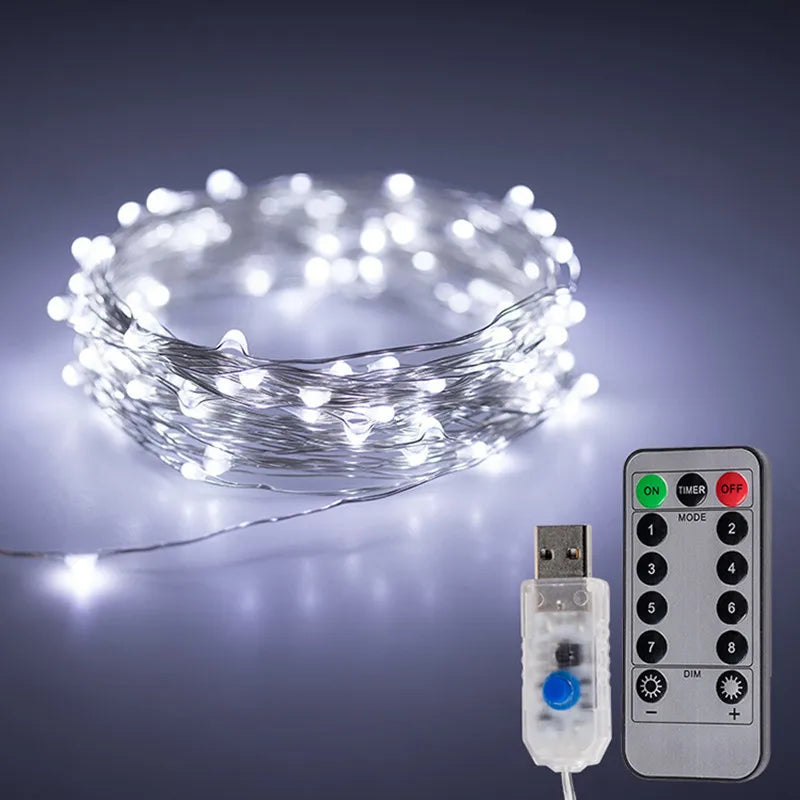 Outdoor USB String Lights Waterproof LED Fairy Lamp Patio Decor