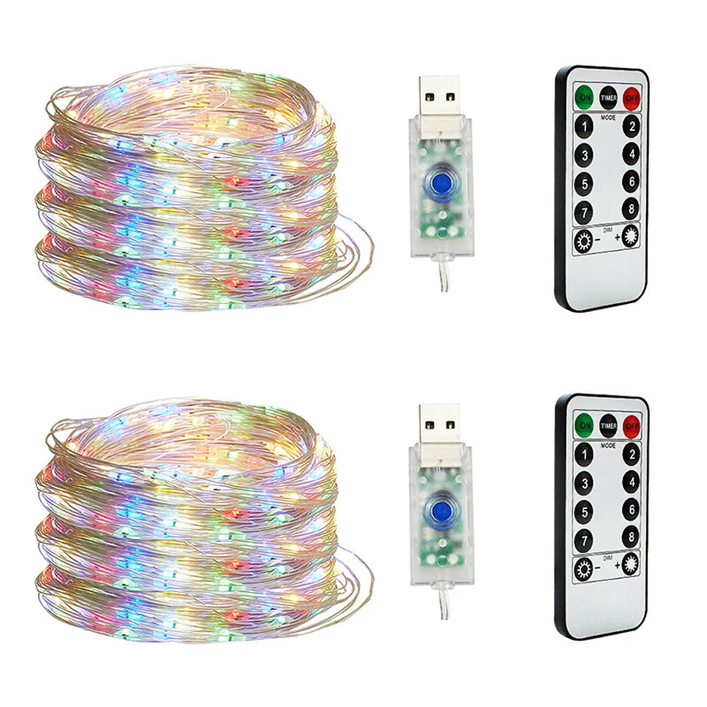 Outdoor USB String Lights Waterproof LED Fairy Lamp Patio Decor