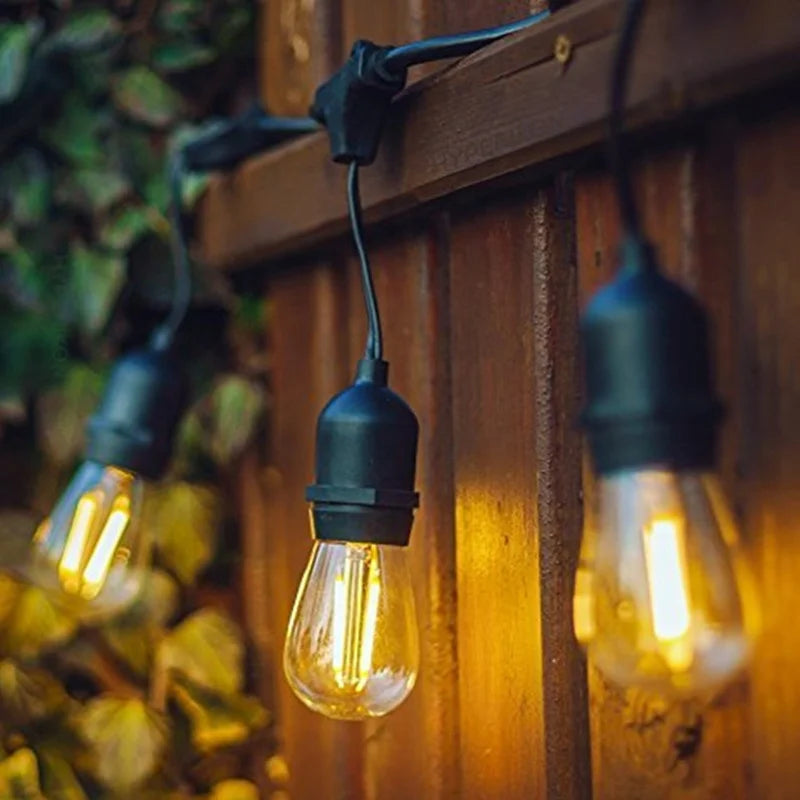Outdoor Weatherproof LED String Lights Edison Bulbs Patio Fairy Lamp