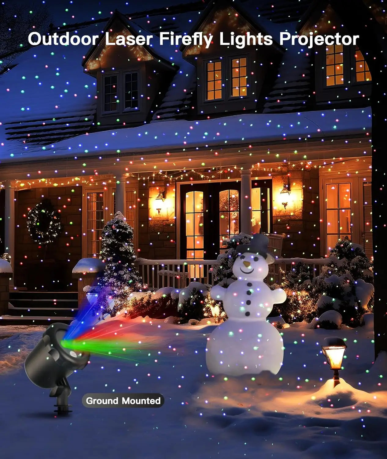 Outdoor Waterproof LED Laser Light Projector Remote Control Garden Lamp
