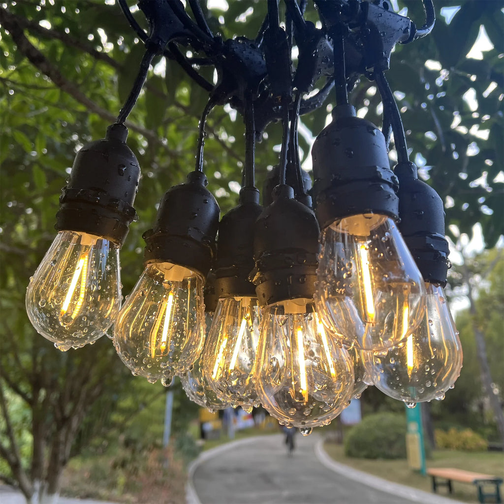 Outdoor Weatherproof LED String Lights Edison Bulbs Patio Fairy Lamp