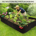 Felt fabric raised garden bed with internal grid dividers
