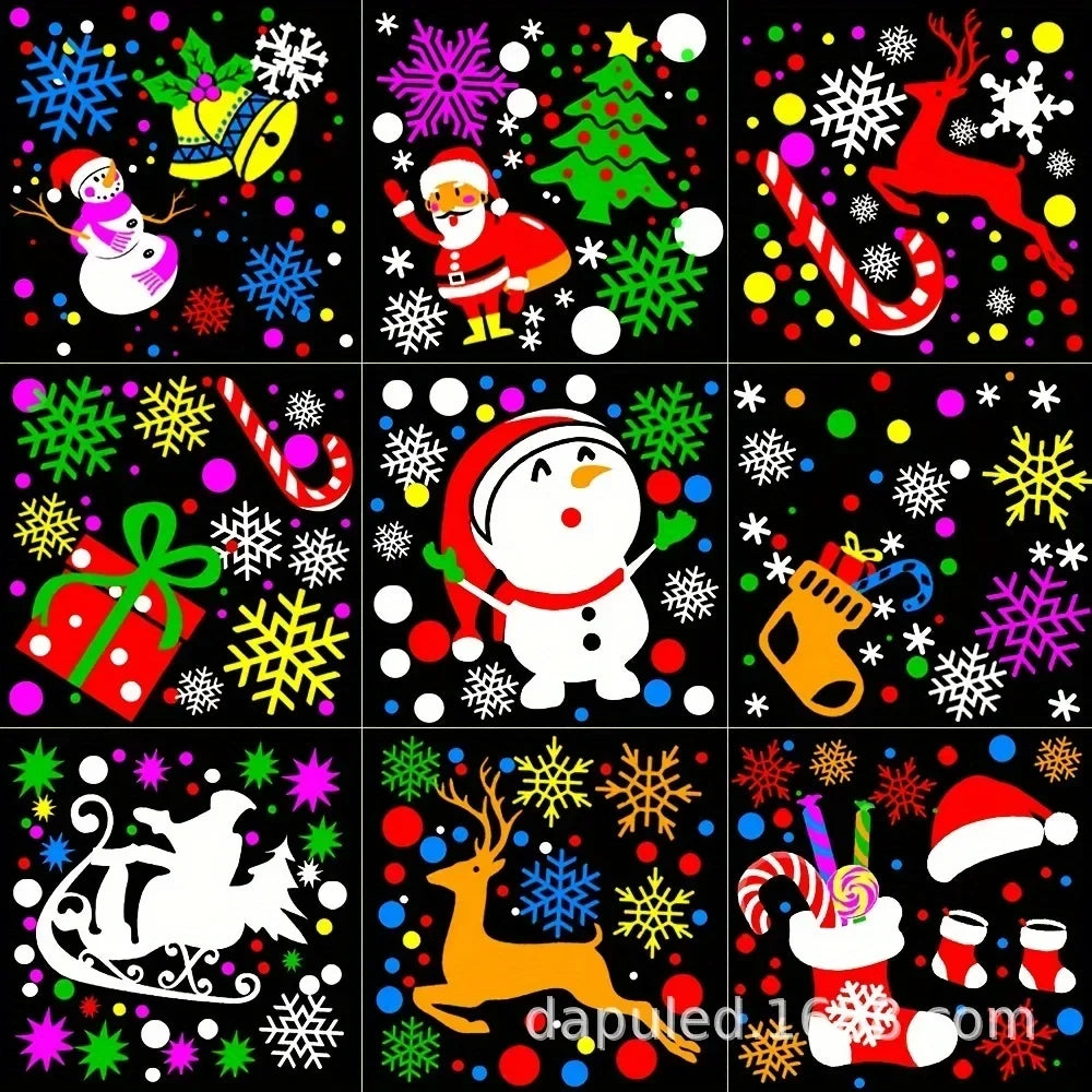 Projected holiday pattern detail on an exterior wall