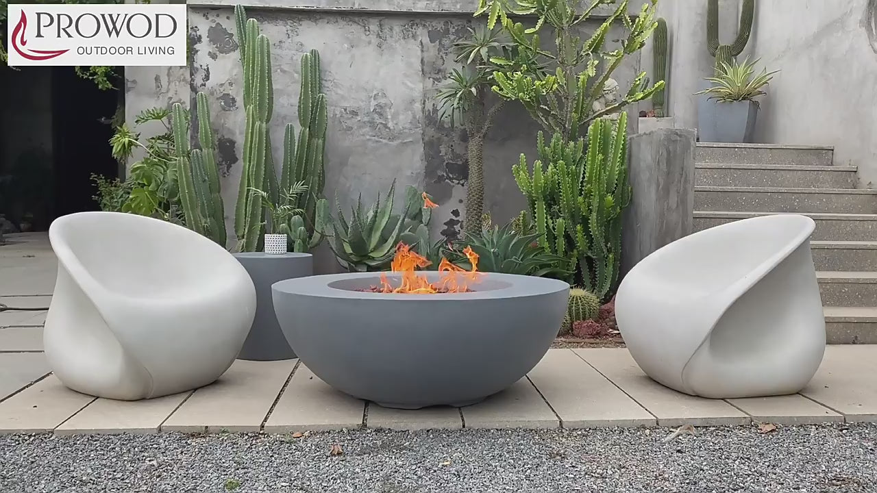 Outdoor Round Concrete Gas Fire Pit Table Bowl